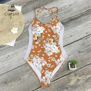 Cupshe Blossom mesh one piece swim